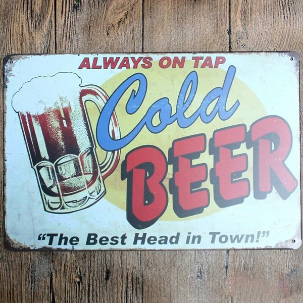 

Metal Tin Sign Always on Tap Cold Beer Bar Pub Vintage Retro Poster Cafe ART