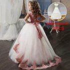 Платье принцессы с бантом для первого причастия, платье для девочек, детское платье, свадебное платье, 2021