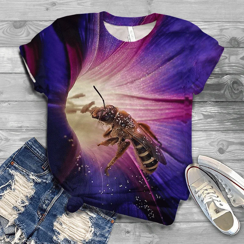 

2021 Original T-shirt Ladies 3D Fashion Comfortable Printing Short Sleeve Small Size Large Size Top O-neck T-shirt Top T-shirt