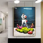 Постеры и принты Disney Boxer, Художественная Картина на холсте с изображением граффити, боксерский король Али и Халка, для комнаты, домашний декор