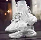 Массивные мужские кроссовки, ПУ кожа, дышащие, на шнуровке, Повседневная Уличная обувь для папы, 36-44, 2019