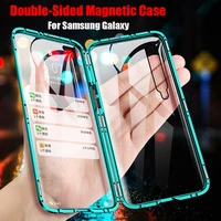 360 full hd double sided glass magnetic case for samsung galaxy s21 s21plus s21ultra s20 s20fe s20ultra s20plus note20 cover