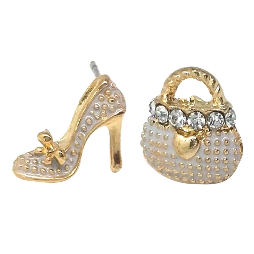 2019 Горячая Мода милая сумка каблуки обувь асимметричные серьги для женщин золото