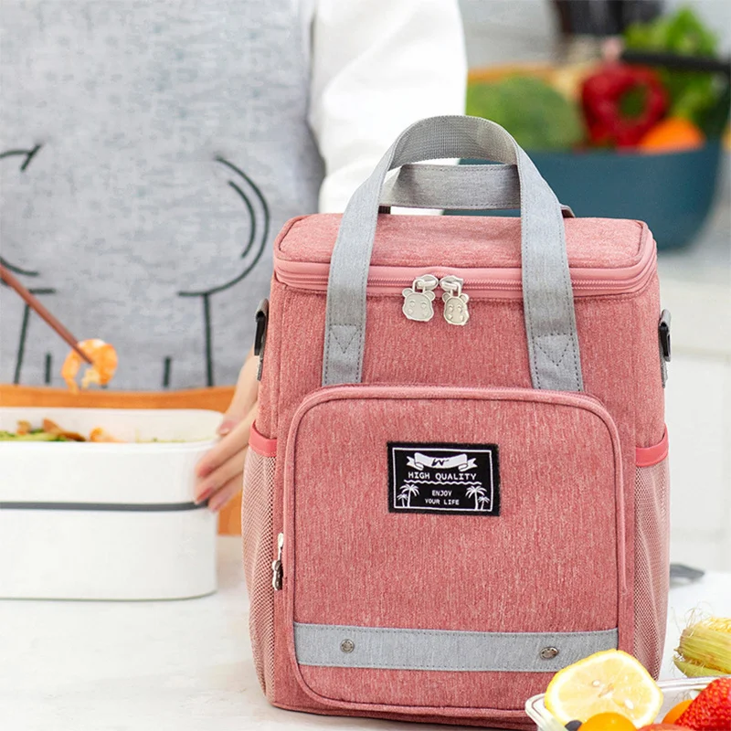 

Large Capacity Lunch Bag Fashion Women Handbag Waterproof Office Bring Meal Cooler Pouch Picnic Food Thermal Storage Accessories