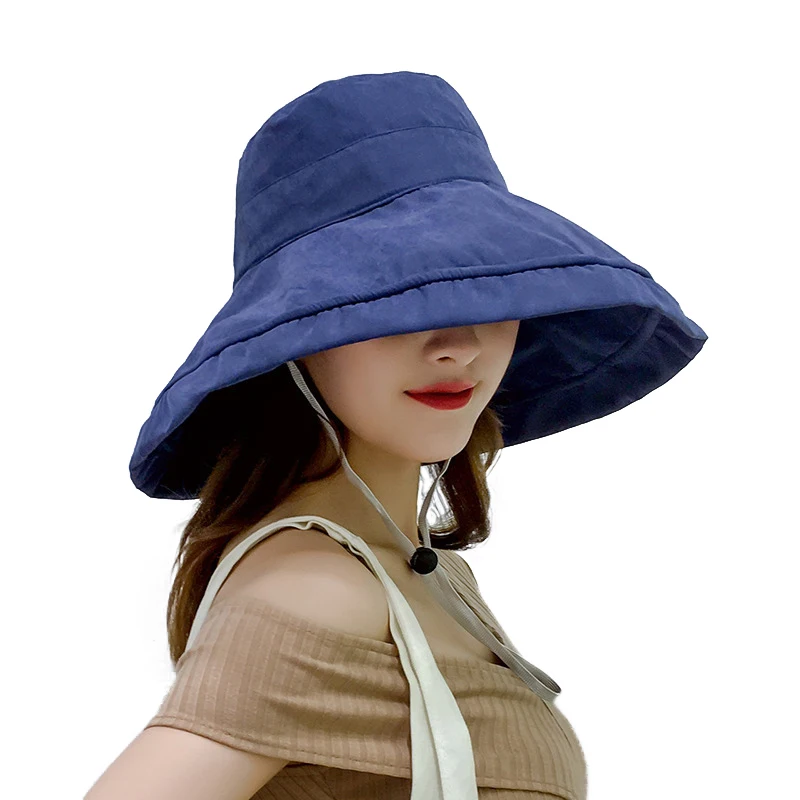 

Fishing Man Hat Unisex Summer Foldable Bucket Cap Women Outdoor Sunscreen Cotton Fishing Hats Girl Solid Color Shade Caps TG0188