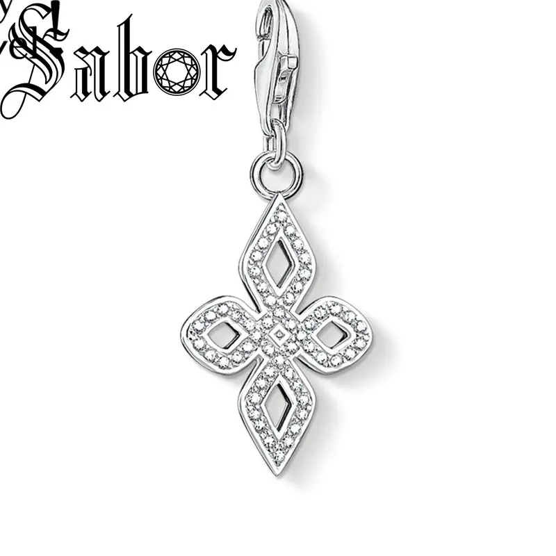 Полностью белый CZ проложили Любовь Узел Кулон Шарм Fit браслет ожерелье