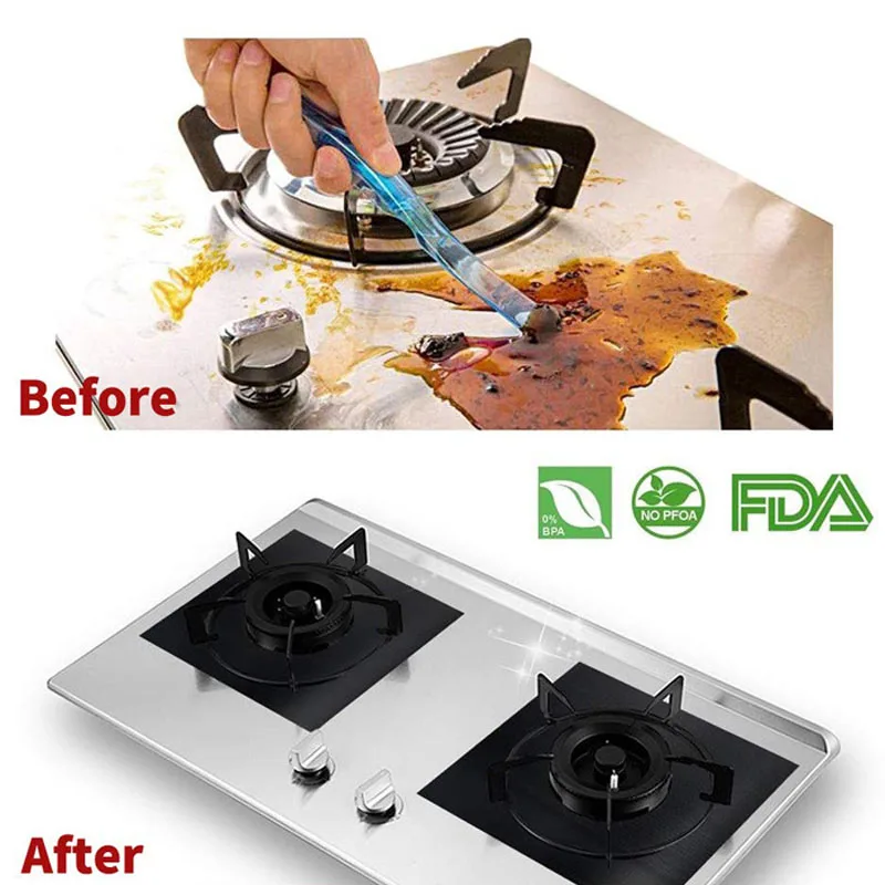 1/4 шт. Защитная крышка для плиты подкладка барбекю газового гриля антипригарная