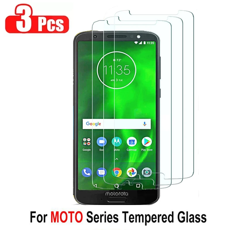 3 uds de vidrio templado para Motorola Moto una Macro X2 X4 G4 G5 G6 G7 G8 G9 G60 jugar Plus Pixel 2 3XL 4XL cristal Protector d