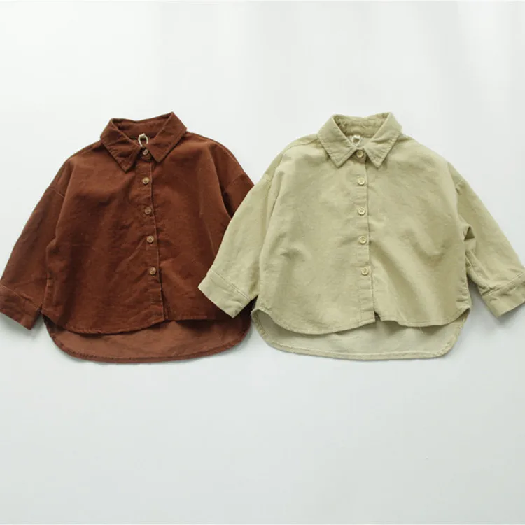 

Toddler Unisex Clothes Autumn Top Baby Boy Shirt Child Long Sleeve Corduroy Shirts Kid Girl Cotton Blouse Baby Boys Clothes