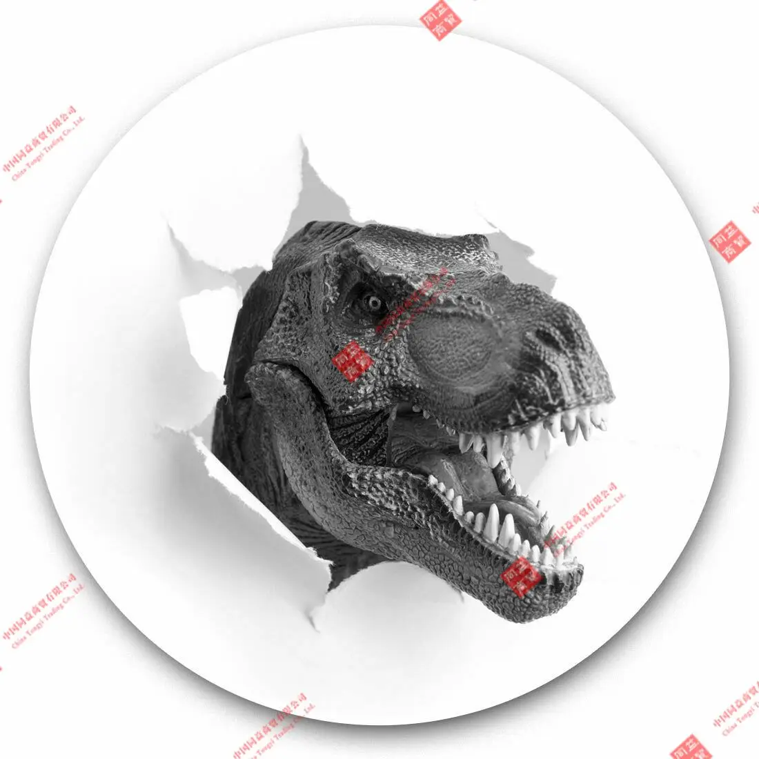 

Personality Vinyl Stickers (bw) - T-Rex Dinosaur Dino Kids Teen Racing Motorcycle Helmet Stickers