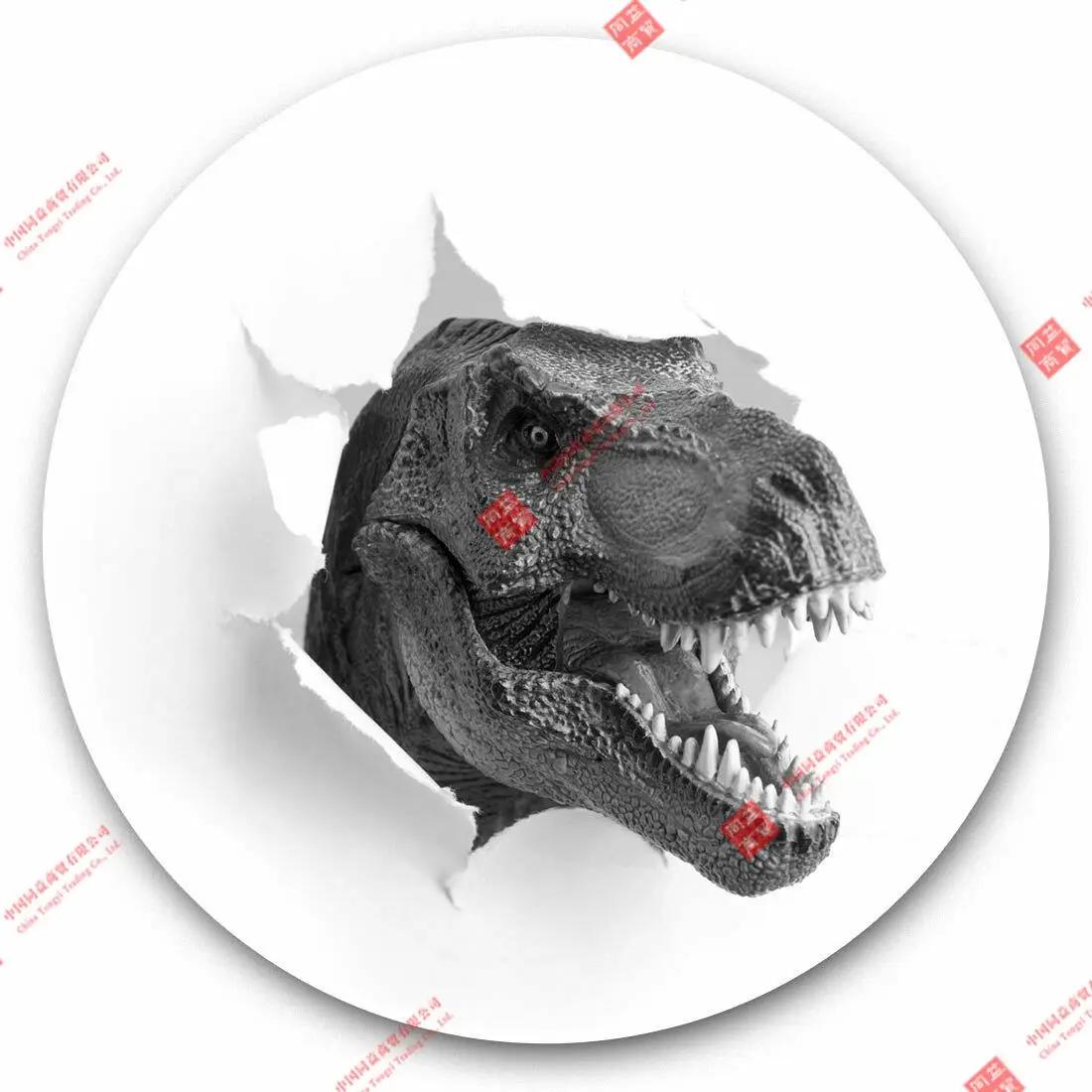Индивидуальные виниловые наклейки (bw) - T-Rex Dinosaur Dino Kids для мотоциклетного шлема