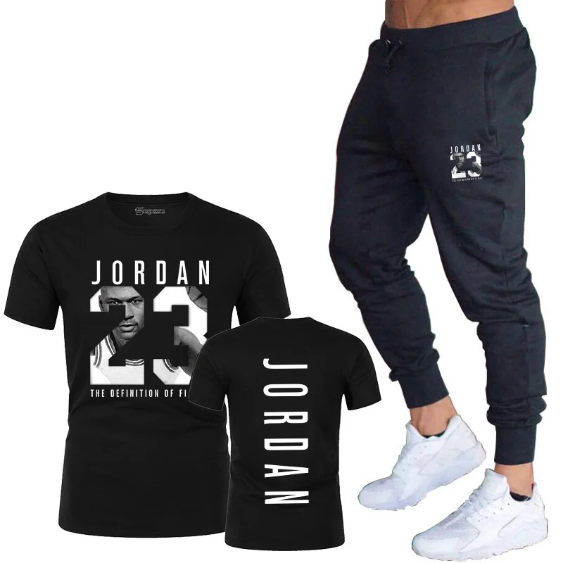 

2021 new suit men's Jordan 23 T-shirt shorts summer short suit sportswear men's sportswear running sportswear basketball jersey