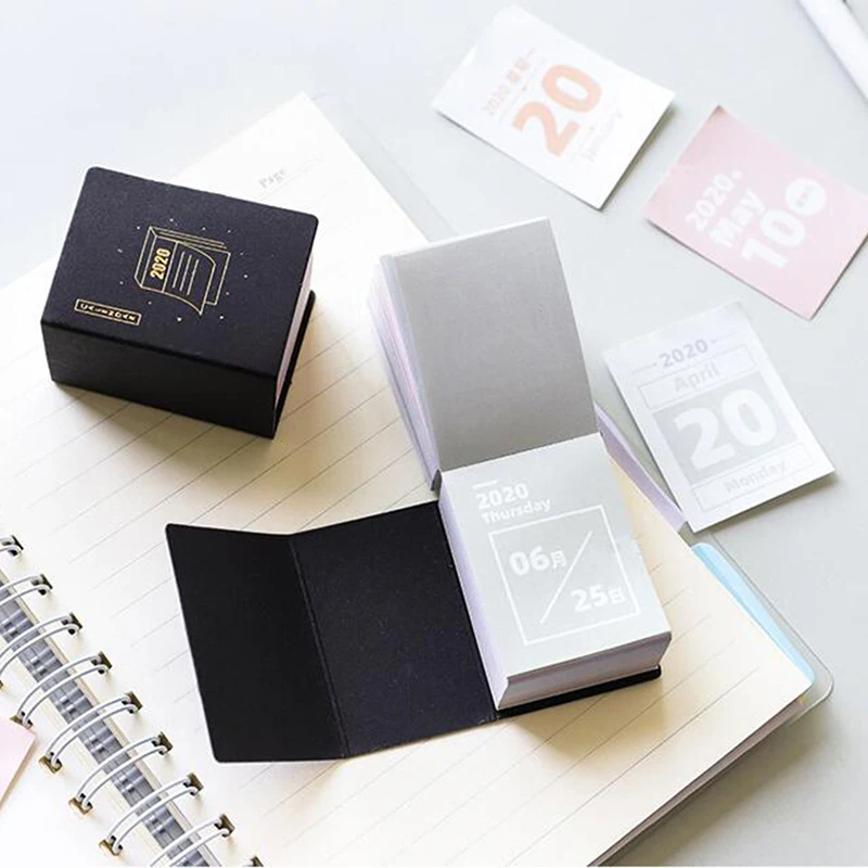 Мини календарь 2020 черная Обложка бумажный как ежедневная заметка 2020|Календари| |