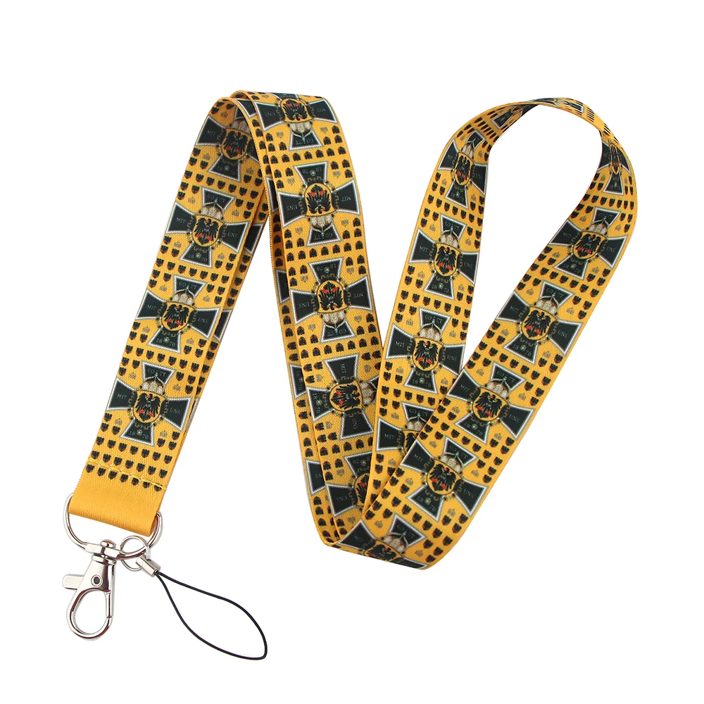 

DZ1625 Germany Flags Print Keychain Ribbon Lanyards for Keys ID Card Phone Straps Hanging Rope Lariat Students Badge Holder