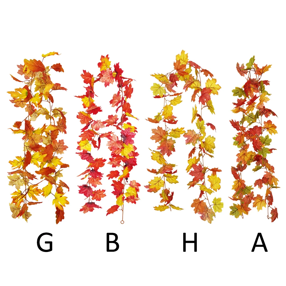 Декоративная гирлянда из искусственных кленовых листьев 1 75 м，искусственные