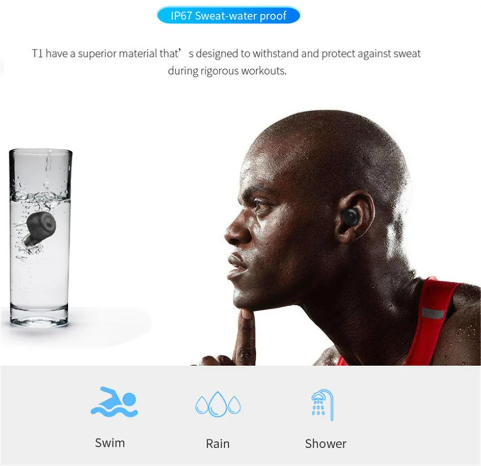 Tantio T1-Plus беспроводные наушники, кошачьи глаза светодиодный наушники с аккумулятором 2200 мАч, сенсорные водонепроницаемые Hi-Fi стерео наушники беспроводные