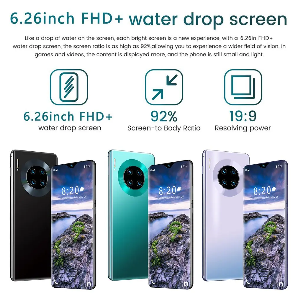 

Mate30pro 6.26 inch 2+16GB mobile phone smart phone Face recognition technology Practical smart phone