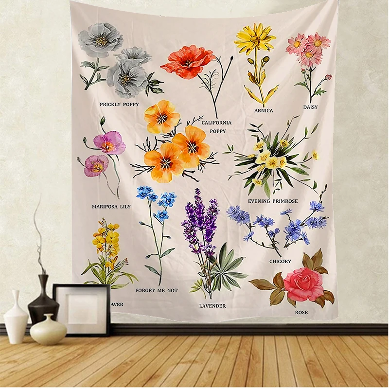 Красивый настенный гобелен с цветочным рисунком мандалой покрывало для дивана в