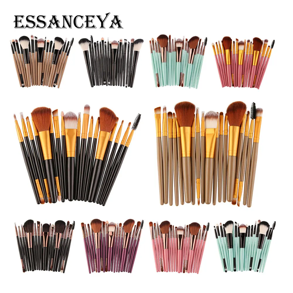 ESSANCEYA 6-18Pcs Makeup Brushes Set Foundation Powder Blush Eyeshadow Eyeliner Lip Cosmetic Beauty Make up Kit Tools | Красота и