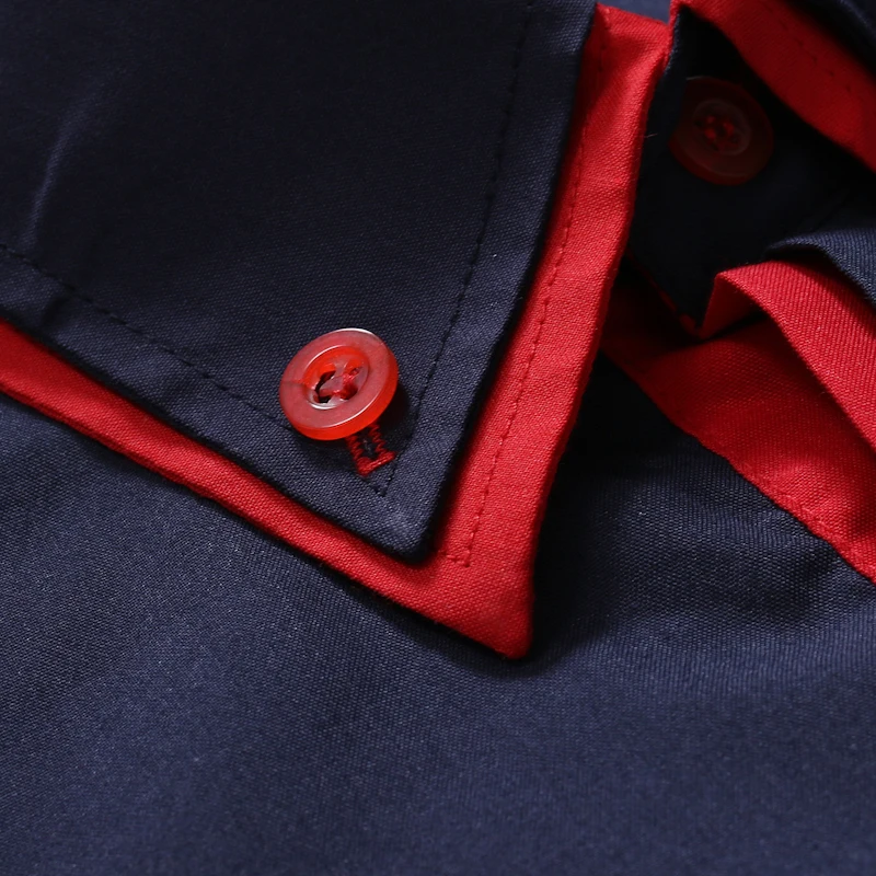 

Men Shirt New arrival Fashion Brand Men'S Double Button Male Long Sleeve Shirts Casual Slim Male Shirts Size XXL