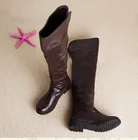 Сапоги выше колена унисекс из аниме Атака Титанов, на низком каблуке, 35-44