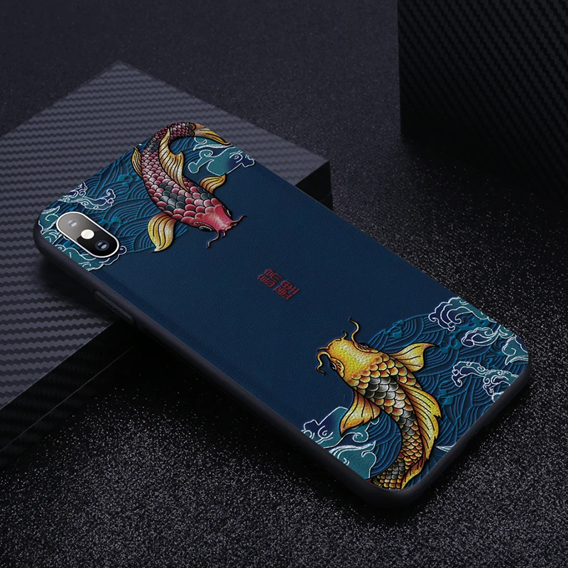 CENMASO для IPhone XR, чехол для IPhone 7, 8 Plus, X, XS Max, китайский дизайн, ультра тонкий мягкий кожаный чехол для IPhone 7, 8, чехол