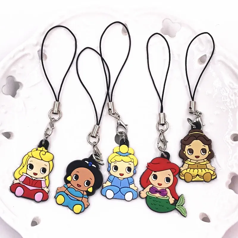 1 шт. Kawaii для принцессы в стиле Ариель мультфильм брелок для девочек сумка Подвеска ПВХ фигурка Подвески Аксессуары Брелки держатель веревки