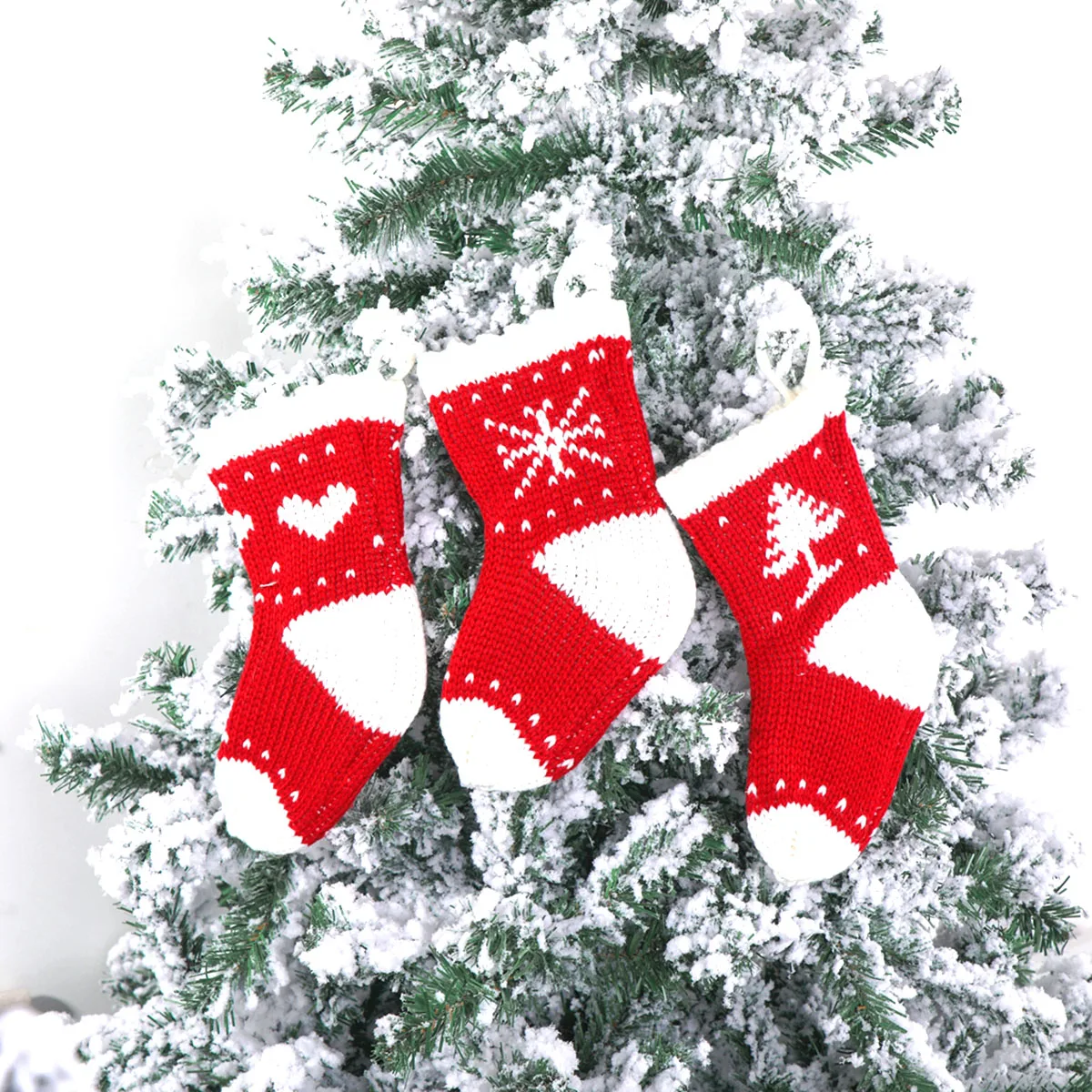 

Вязаные рождественские чулки, украшения для праздников, сумки Goodie для друзей семьи