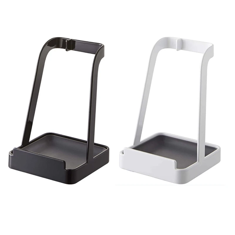 

2 Pcs Kitchen Storage Pot Cover Rack Kitchen Storage Sitting Type with Drain Tray Spoon Rack MUltifUnctional Rack