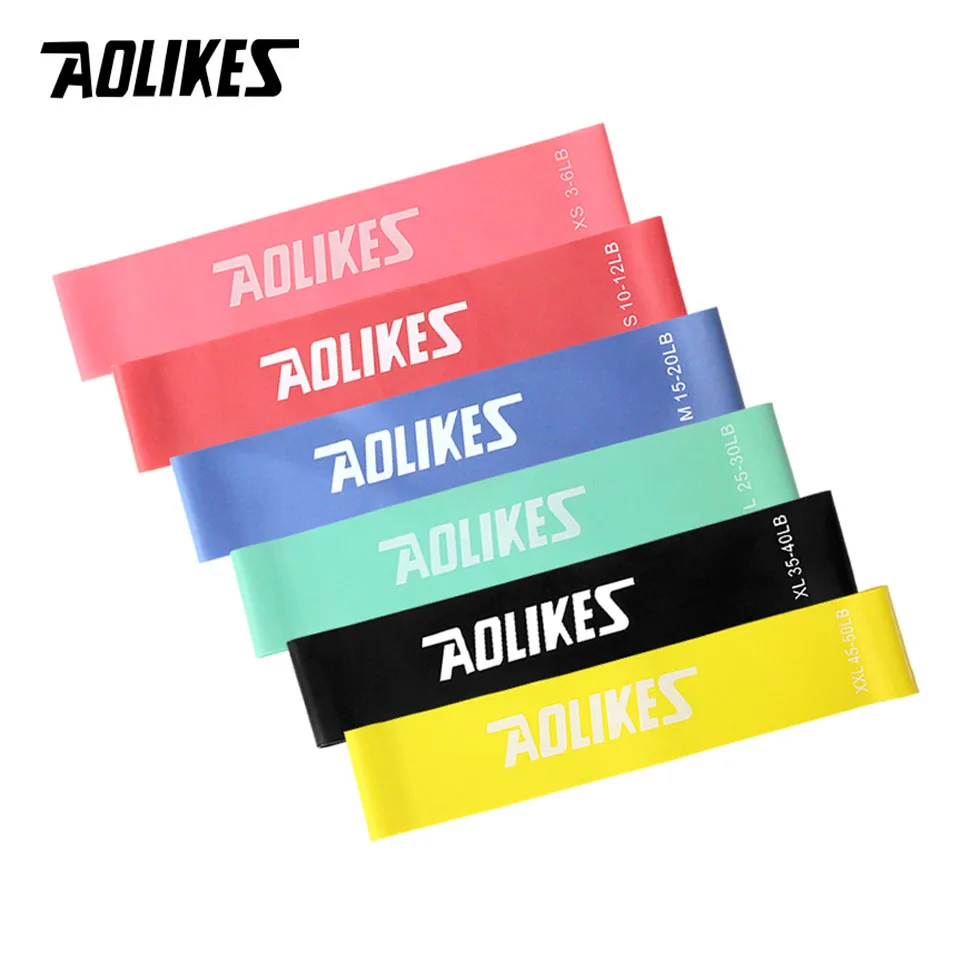 AOLIKES 1 шт. 6 цветов эластичные резинки для фитнеса тренировочная резиновая петля