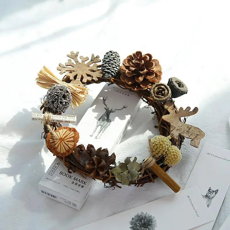 1 шт. деревянный венок Праздничная гирлянда 12 см кольца из ротанга DIY двери