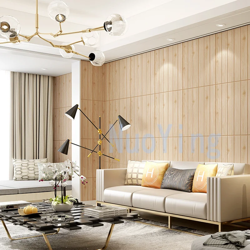 Самоклеящиеся 3D-обои настенные Стикеры с текстурой древесины декоративные