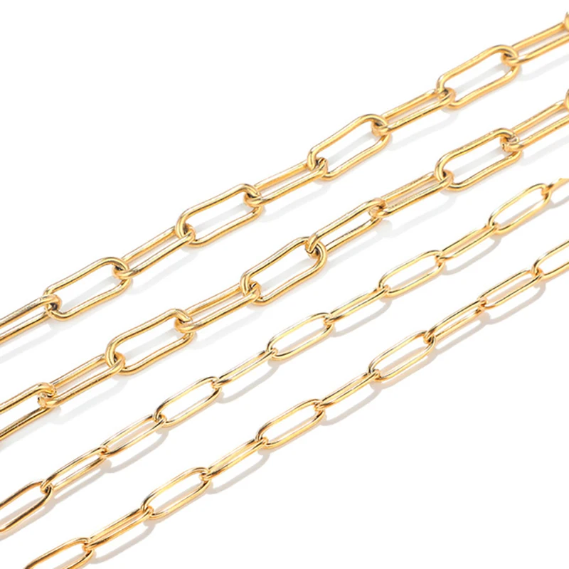 

1meter Gold Stainless Steel Chain Big Rolo Cable Gold Bulk Chains for Diy Jewelry Making Necklace Bracelet Chain Accessories