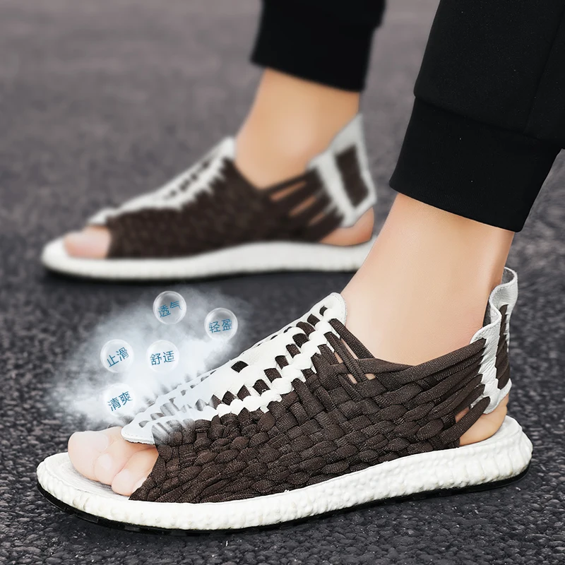 

Breathable Shoes Men Breathable Work Shoes Air Mesh Men's Sneakers Casual Running Beach Flip Flops Slippers Men Summer Shoe