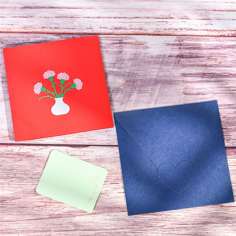10 Pack 3D Carnation Pop-Up Flowers Card for Mothers Thanksgiving Day Anniversary Birthday Gift Valentine's Wholesale | Дом и сад