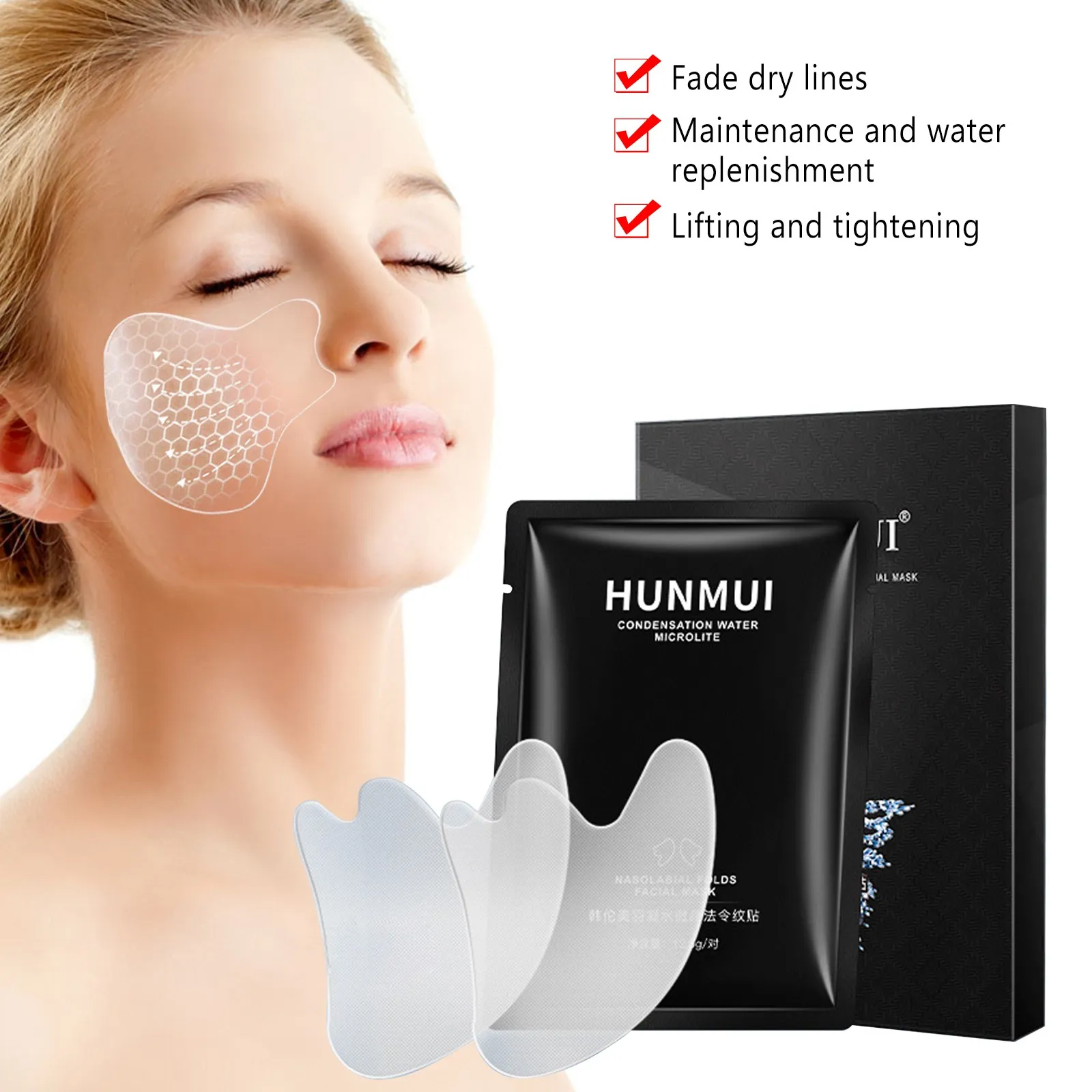 

5 Pairs Face Nutrition Wrinkle Removal Gel Firming Mask Sticker Face Forehead Neck Eye Sticke Skin Up Lifting Skin Care