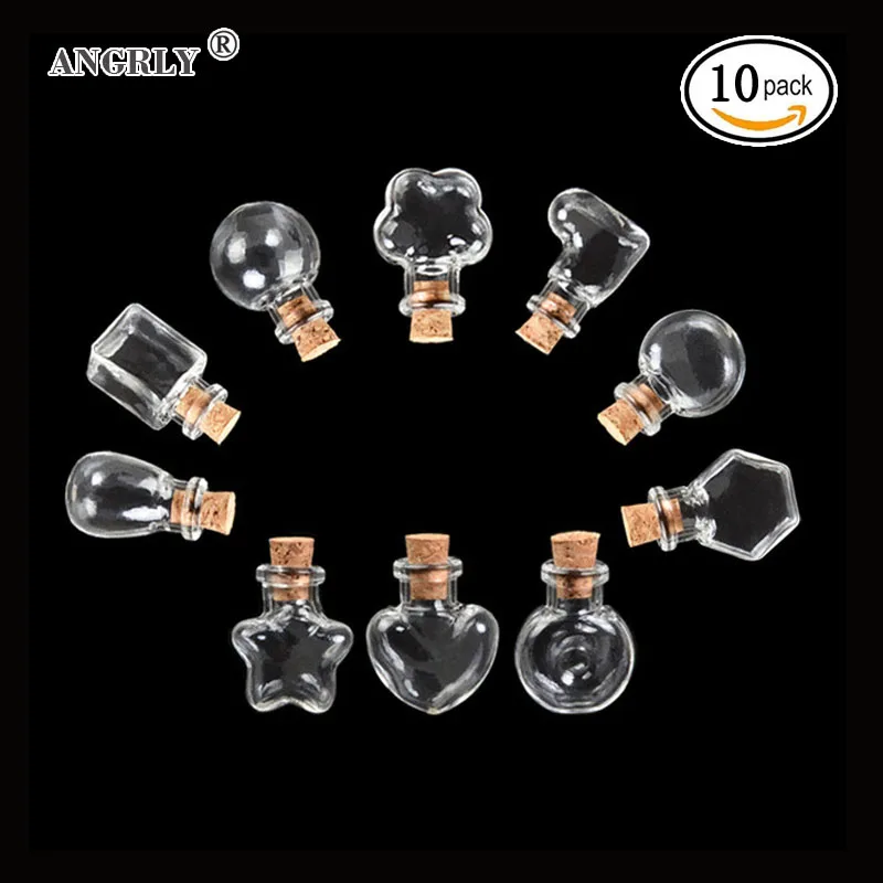 10 шт. маленькие стеклянные бутылки в форме Куба|Украшения своими руками для