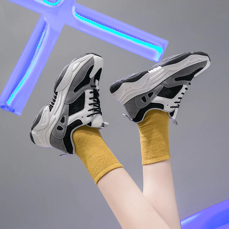 

Women Flats Ladies Sneakers Vulcanized Shoes Mesh Breathable Lace Up Female Casual Comfort Platform Fashion Shoes Autumn Outdoor