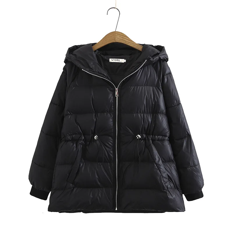 

2021 New Winter Women's Jacket High Quality Bright Colors Insulated Puffy Coat collar hooded Parka Loose Cut With Belt