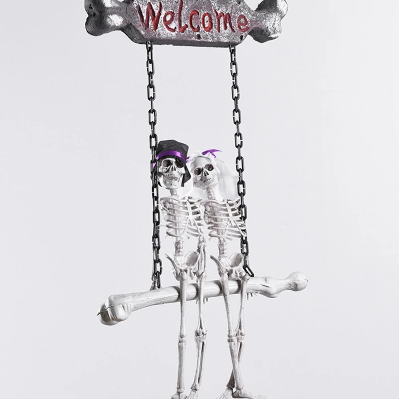 Хэллоуин ужас висит призрак Невеста и жених череп дом Дверной Кулон вечерние