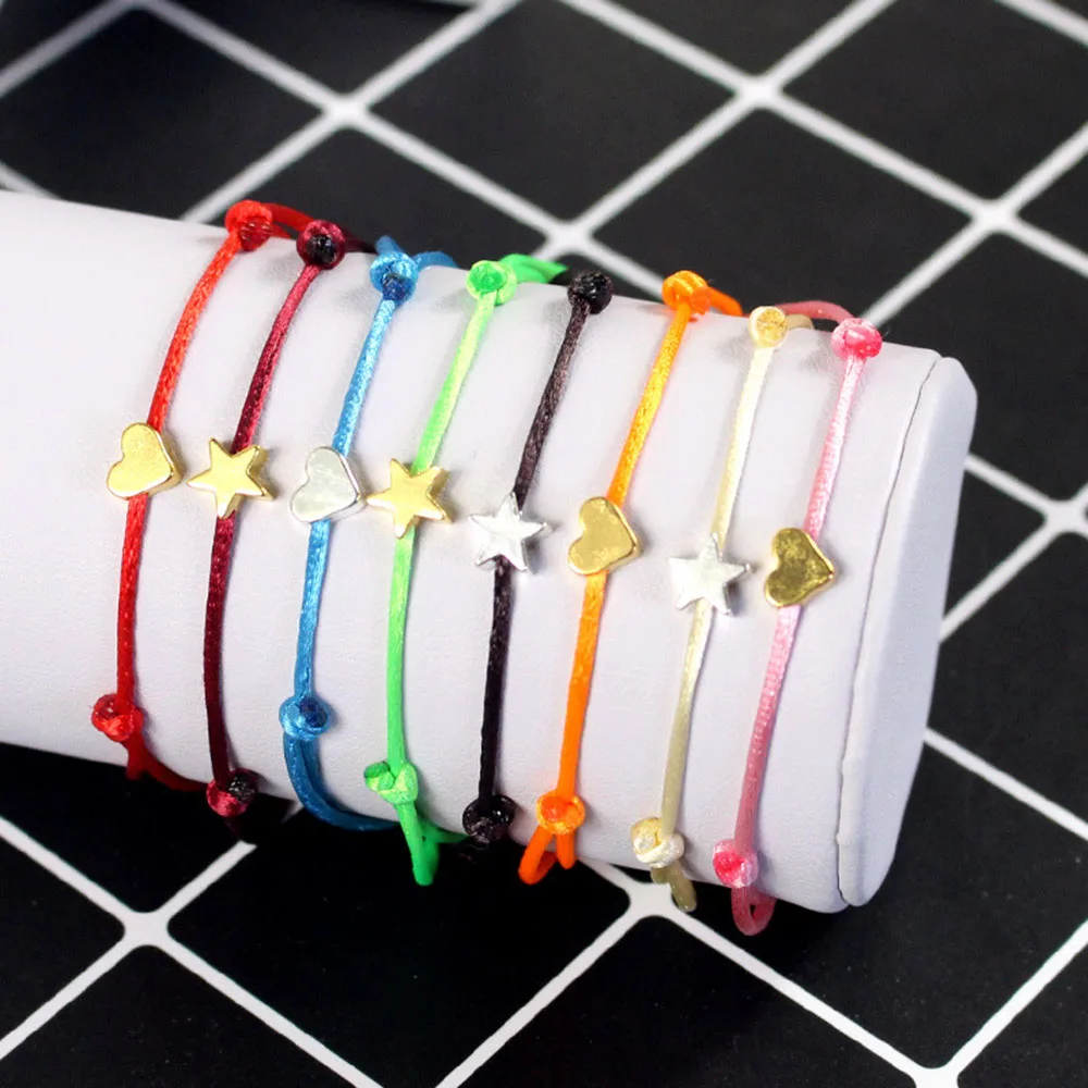 Новый браслет золотого цвета в форме сердца плетеные ювелирные изделия на удачу