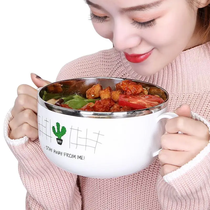 Набор палочек для еды в японском стиле большая миска из нержавеющей стали