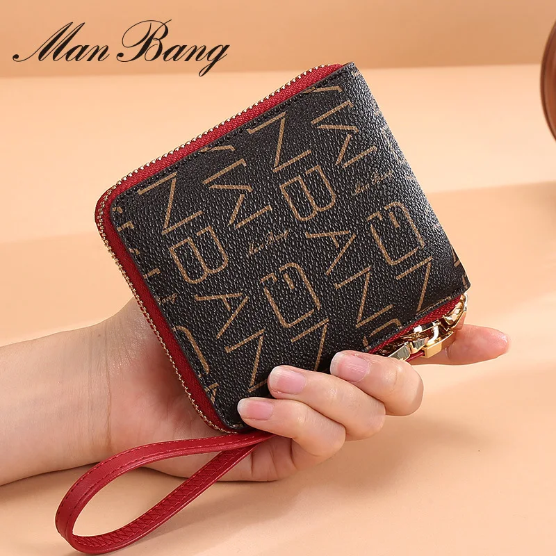 

ManBang 2021 брендовый кошелек для женщин на молнии с надписью короткий женский маленький тонкий женский кошелек держатель для карт