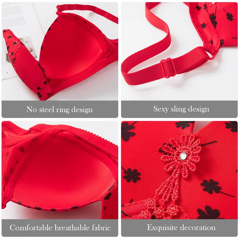 

Women Wire Free Bras Sexy Lace Bra Woman Push Up Adjustable Brassiere Femme Seamless Underwear Lady Comfortable Bras Plus Size