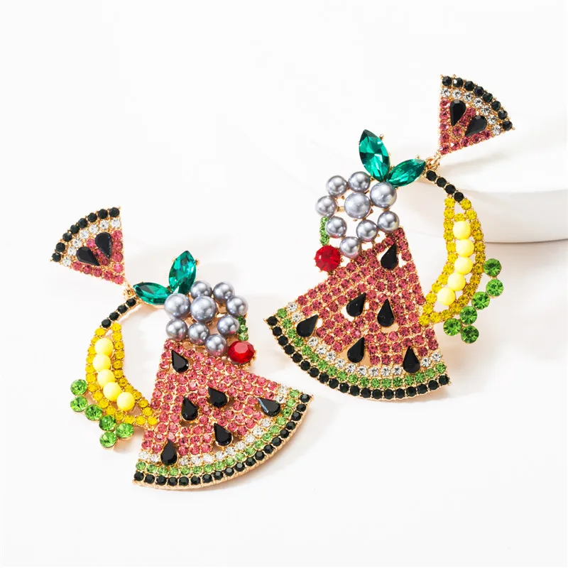 Серьги с арбузным фруктом Za женские акриловые серьги украшения из сплава