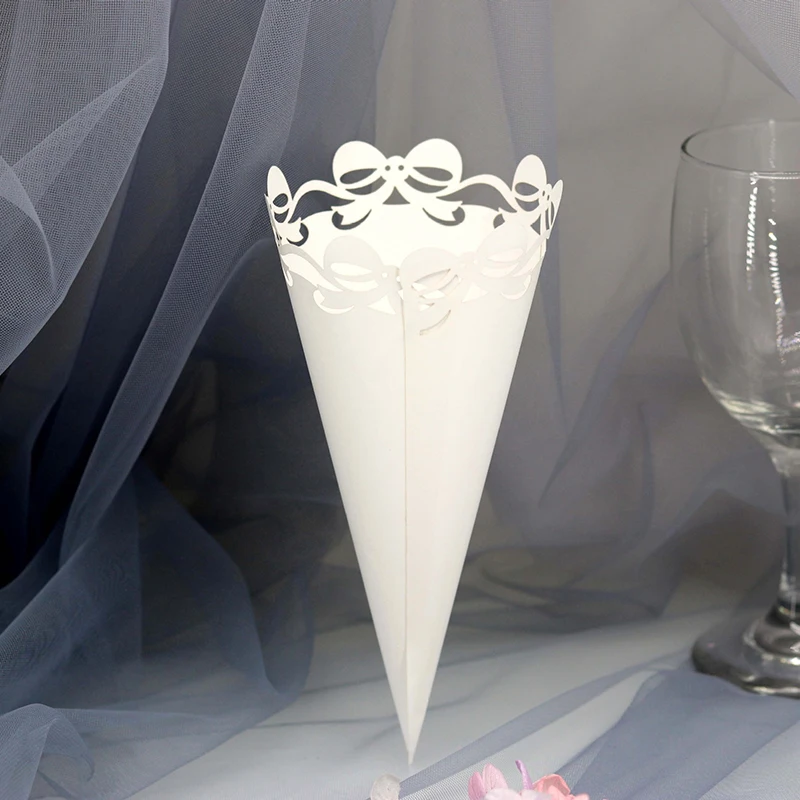 10/50/80 шт. Белая Мини коническая бумажная трубка цветок свадебное чистое и свежее