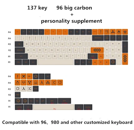 Большие Углеродные колпачки для ключей PBT процесс сублимации K70 filco cherry 3000 3850