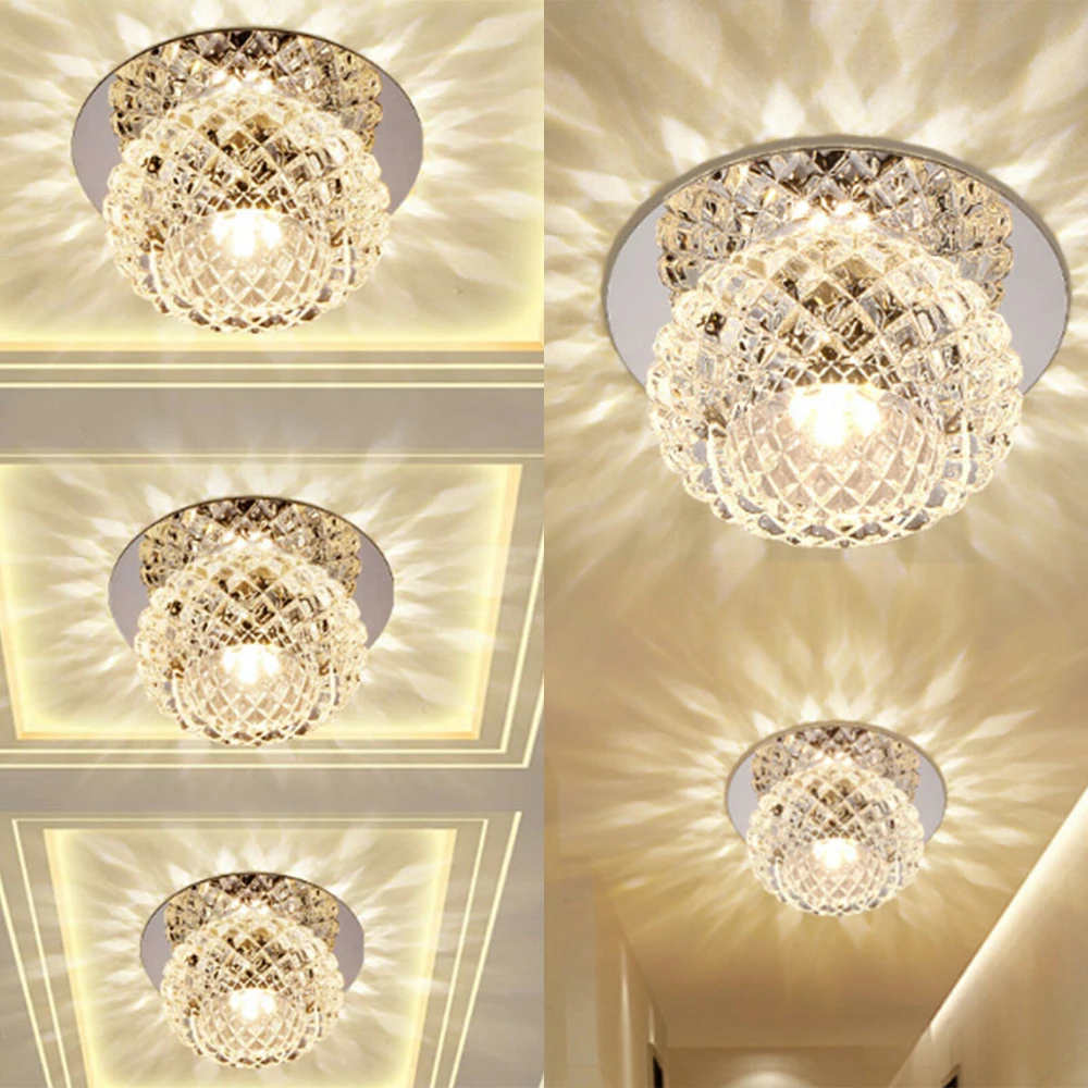 Modern LED Crystal Ceiling Light 5W AC110-220V Home Decor Living Room Lamps Corridor Aisle Lighting Night Lamp | Потолочные лампы и