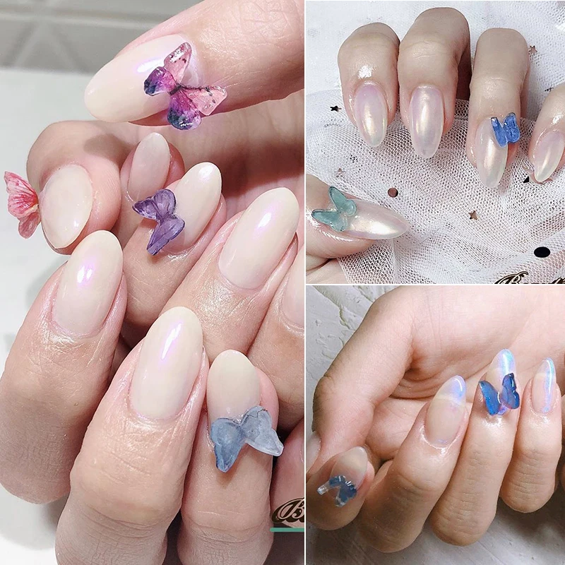 1 шт. украшения для дизайна ногтей в виде бабочек из смолы 3D | Красота и здоровье