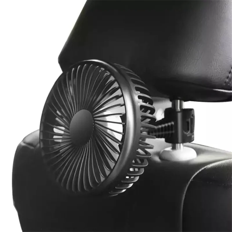 

12.5*12*7.5cm 360 Rotating Strong Wind Car Cooling Fan Accessories Low Noise Portable For Auto Vehicle Suv Taxi Car Cooling Fan